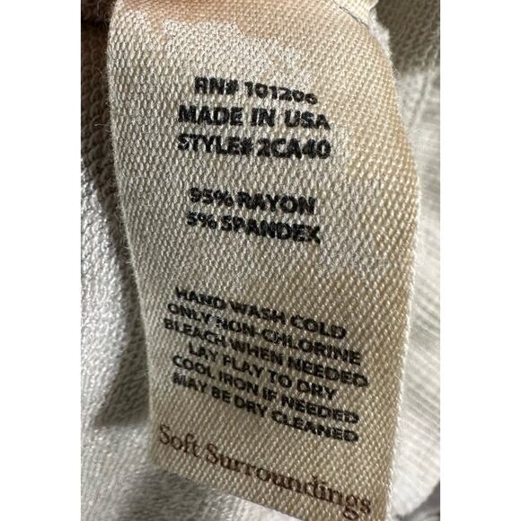 NWT Soft Surroundings Long Sleeve V Neck Gray/White Ombre Shirt Women's Medium - Picture 8 of 9